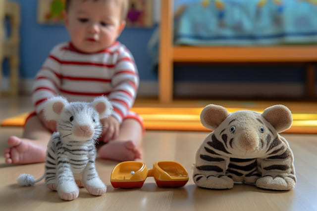 Peluches dans la chambre d'un bébé